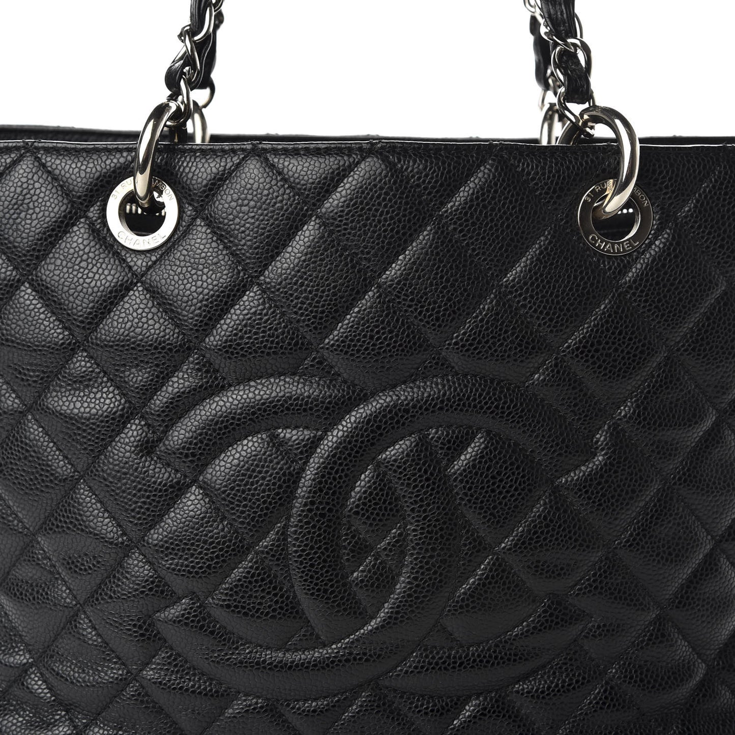 Caviar Quilted Grand Shopping Tote GST Black