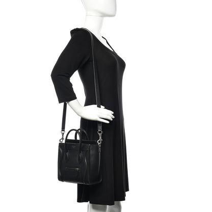 Celine Drummed Calfskin Nano Luggage Black 2 of 13