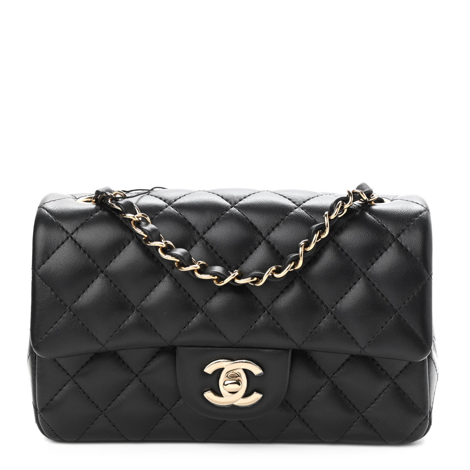 Chanel Lambskin Quilted Mini Rectangular Flap Black 1 of 9