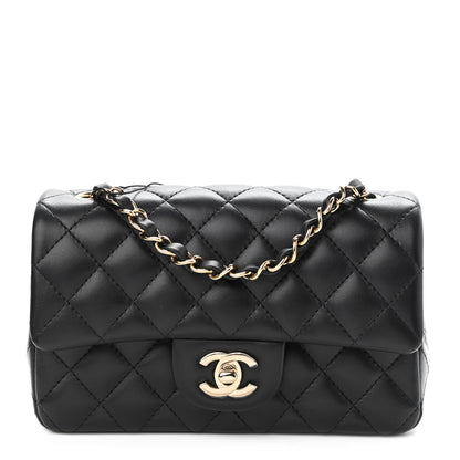 Chanel Lambskin Quilted Mini Rectangular Flap Black 1 of 9