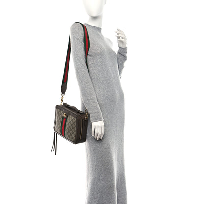 Gucci GG Supreme Monogram Web Small Ophidia Top Handle Shoulder Bag Brown 2 of 11
