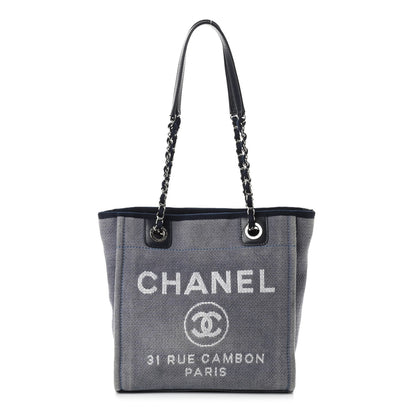 Chanel Canvas Mini Deauville Tote Denim Blue 1 of 9