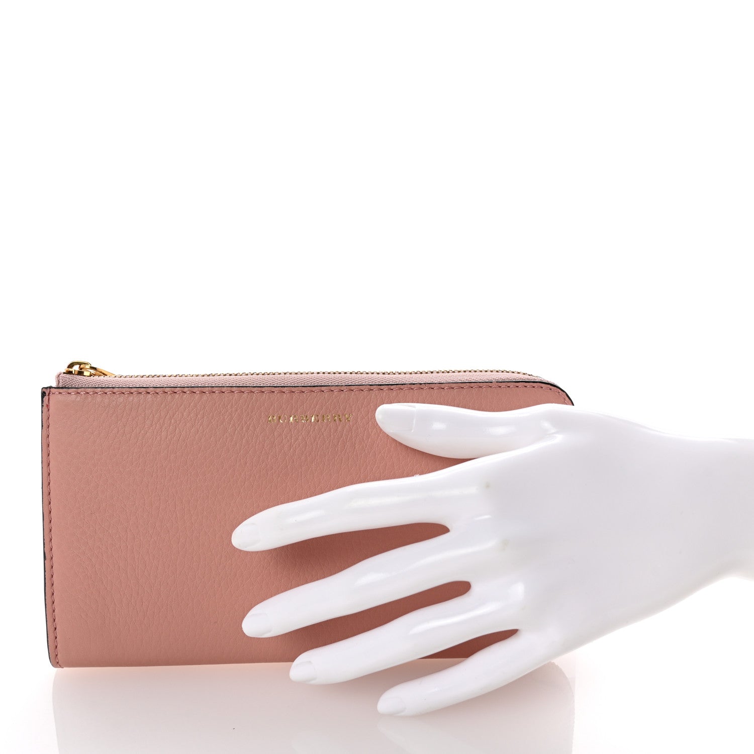 Burberry Grainy Calfskin Zip Around Wallet Pink 2 of 14