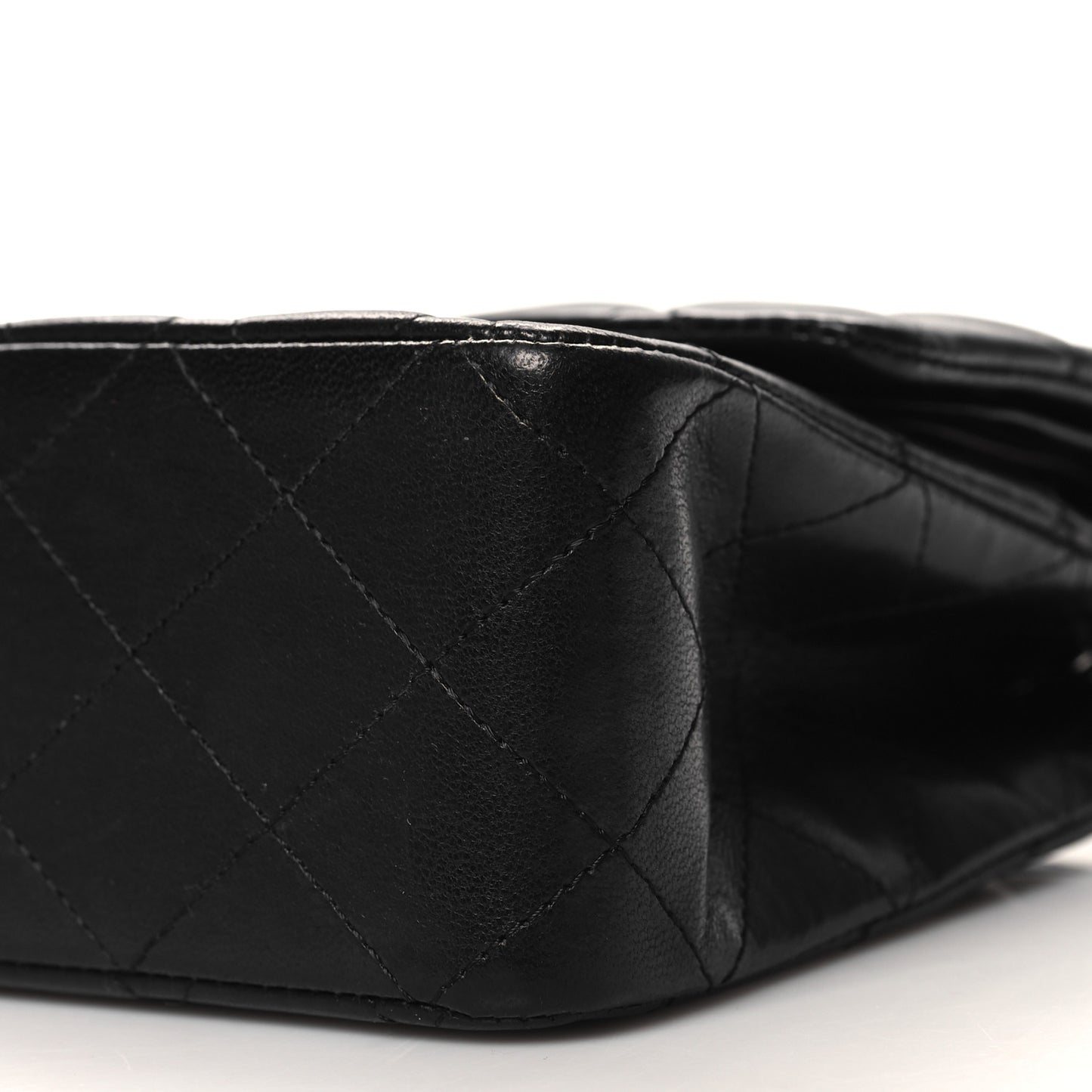 Lambskin Quilted Medium Double Flap Black