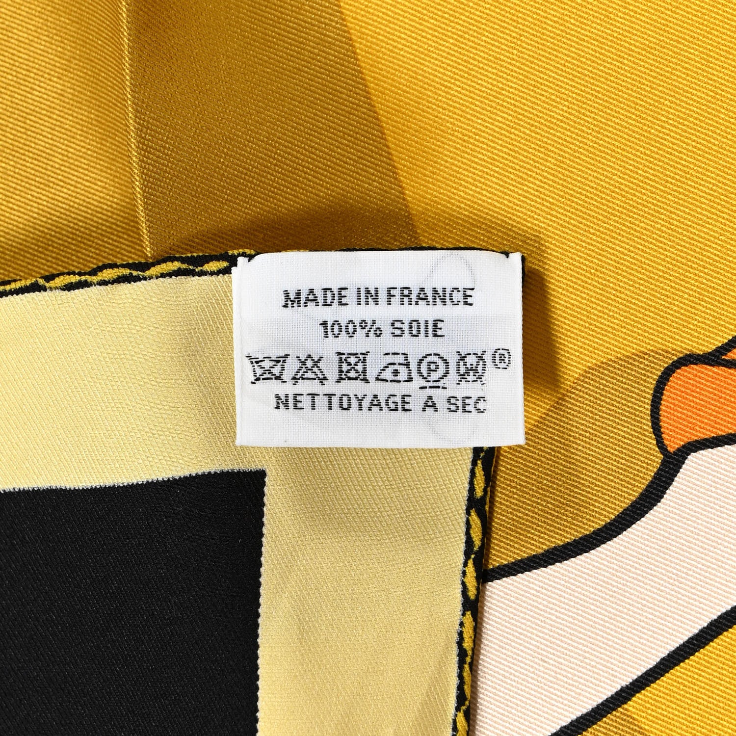 Hermes Silk Swinging Saint Germain Scarf 70 Black Jaune Vieil Or 4 of 6