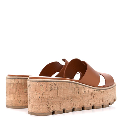 Hermes Calfskin Cork Eze 30 Sandals 39 Marron Glaise 4 of 11