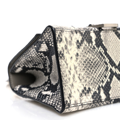 Balenciaga Calfskin Snake Effect Small Hourglass Top Handle Bag Black White 9 of 11