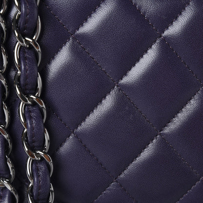 Chanel Lambskin Quilted Jumbo Double Flap Dark Purple 8 of 13