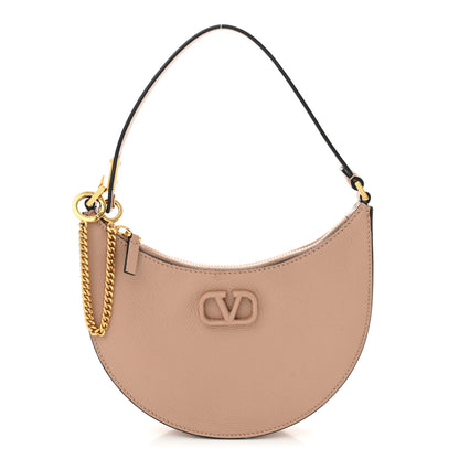 Valentino Garavani Grainy Calfskin Mini Vlogo Hobo Bag Rose Cannelle 1 of 9