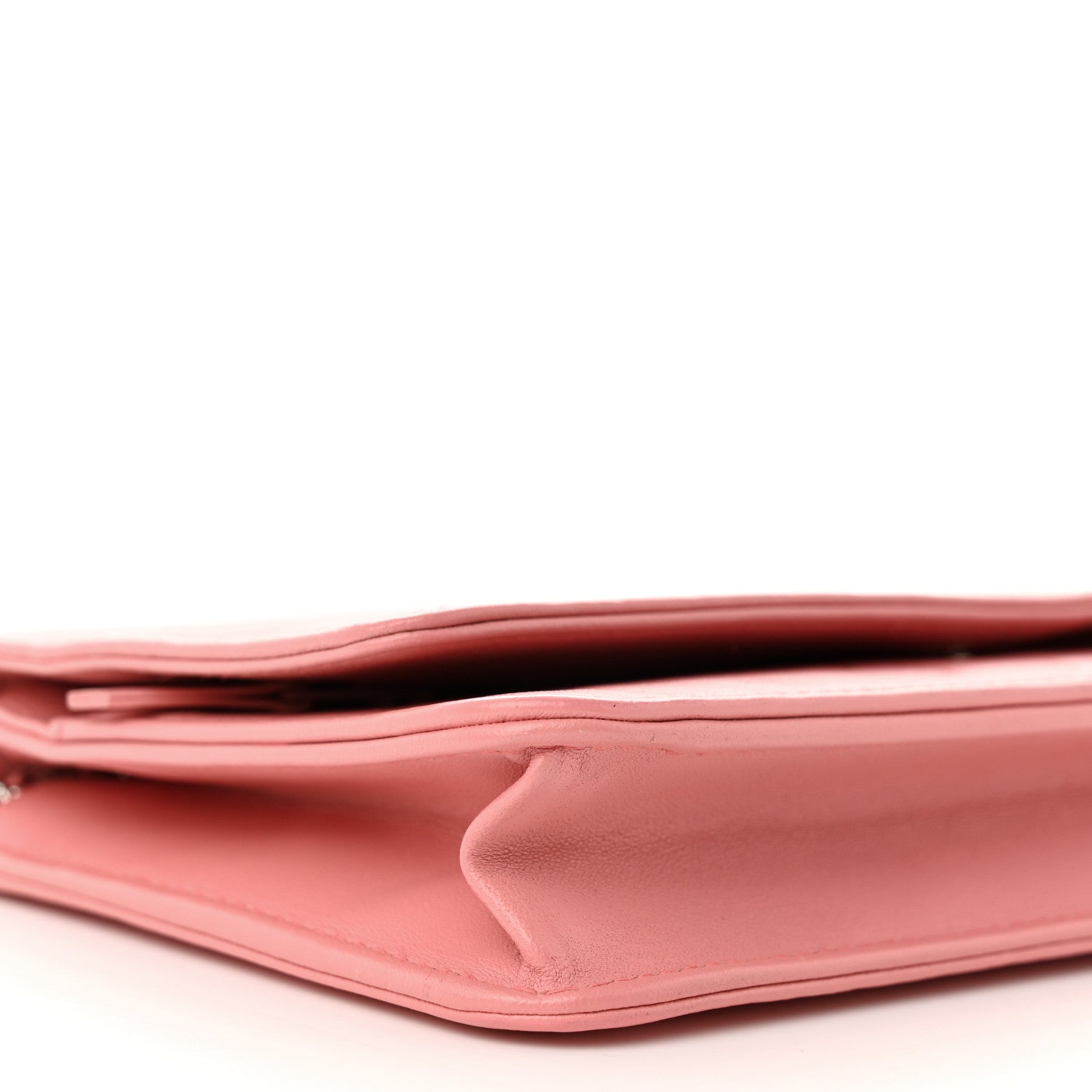 Chanel Lambskin Camellia Embossed Wallet on Chain WOC Pink 10 of 13