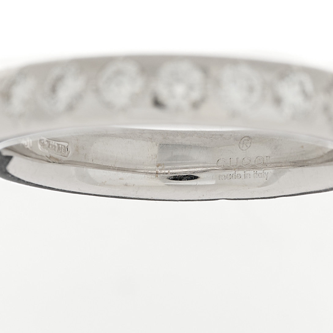 Gucci 18K White Gold Diamond Diamantissima Band Ring 51 5.75 5 of 5