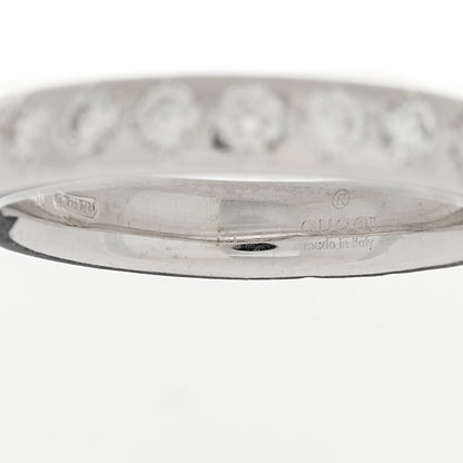 Gucci 18K White Gold Diamond Diamantissima Band Ring 51 5.75 5 of 5