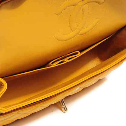 Chanel Lambskin Medium Double Flap Yellow 5 of 9