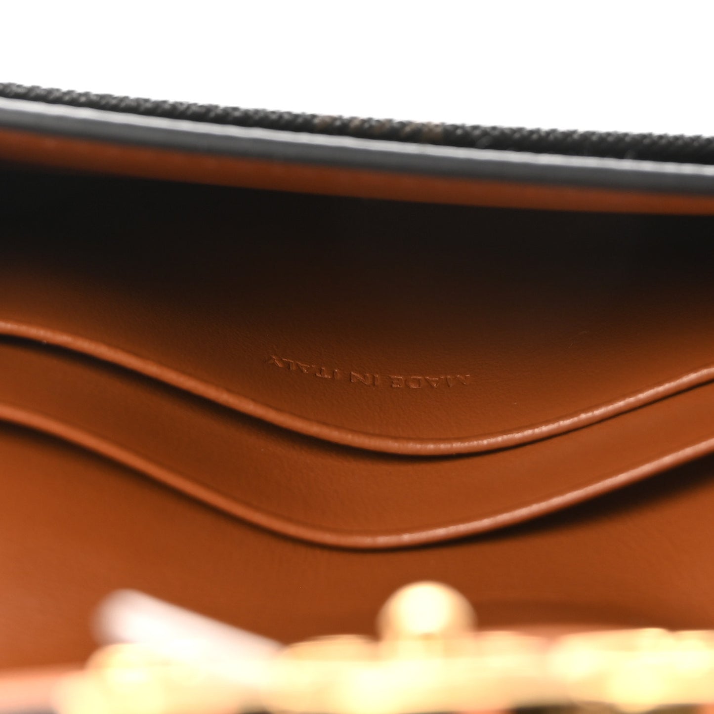 Triomphe Canvas Calfskin Flap Card Holder Tan