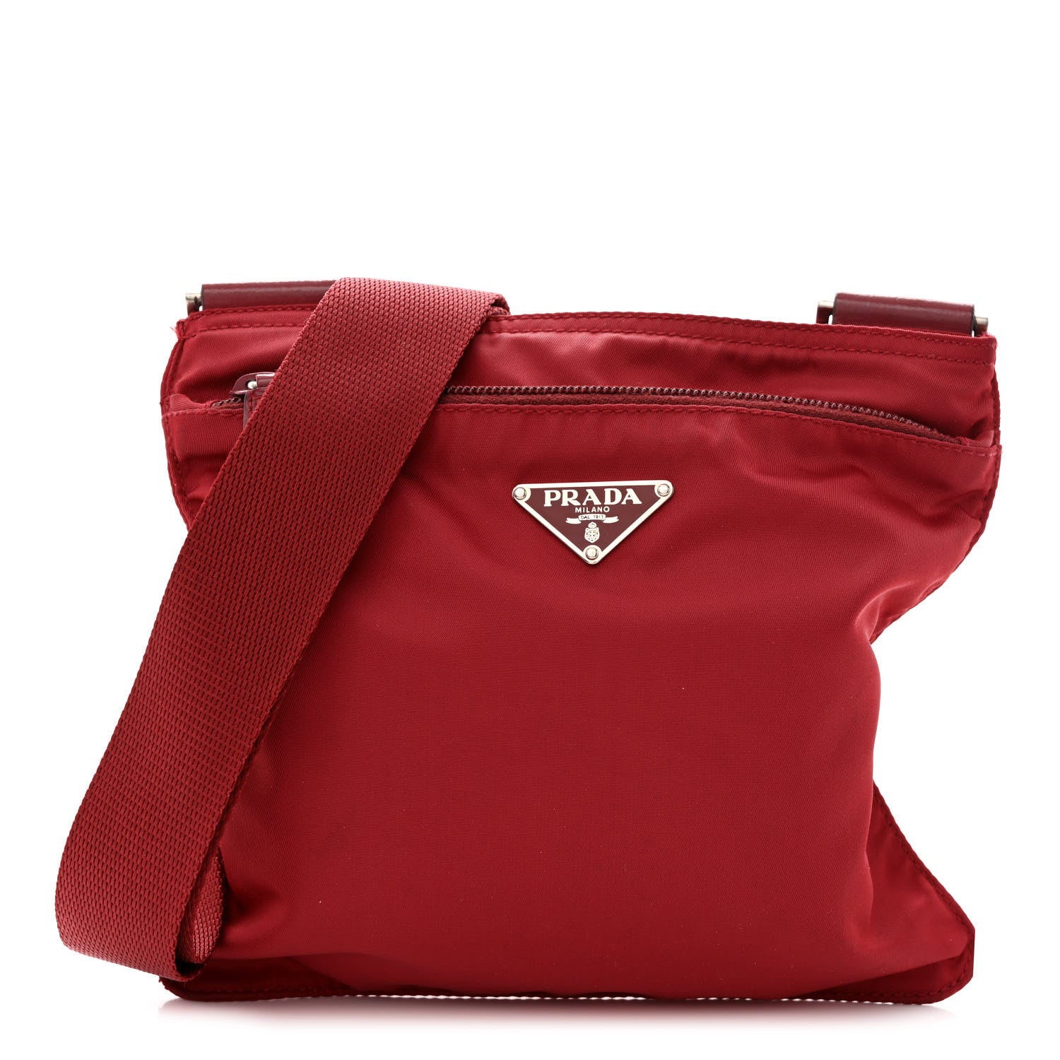 Prada Nylon Flat Messenger Bag Fuoco 1 of 14