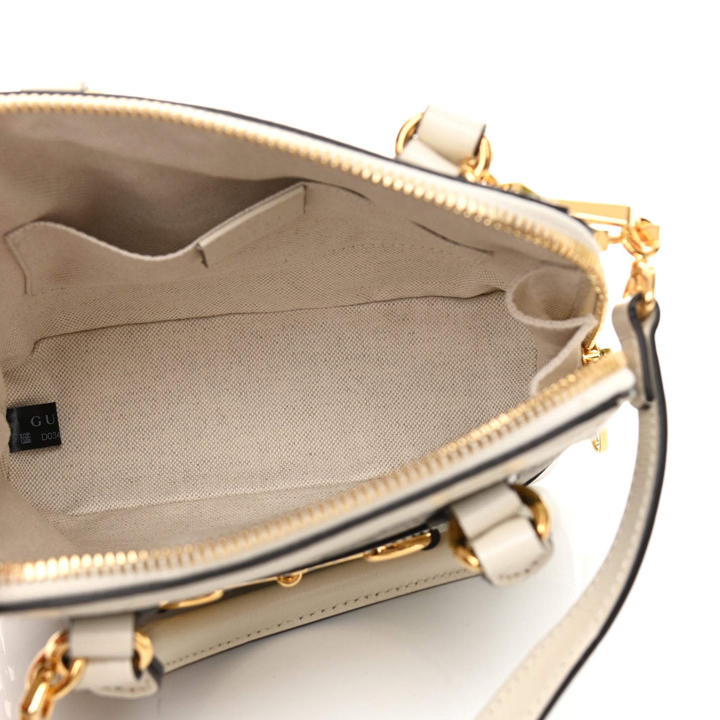 GG Supreme Monogram Azalea Calfskin Mini Horsebit 1955 Top Handle Bag Beige Ebony Mystic White