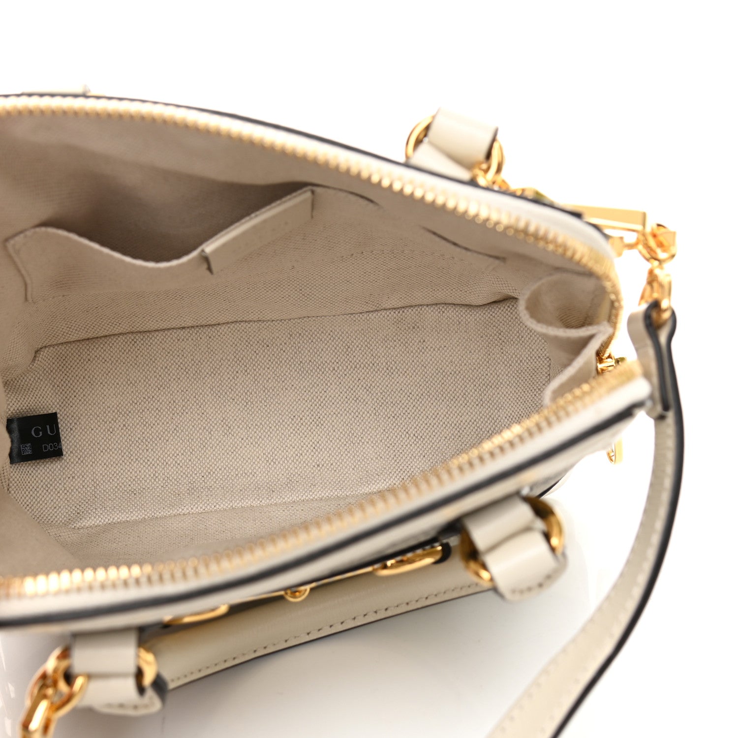 Gucci GG Supreme Monogram Azalea Calfskin Mini Horsebit 1955 Top Handle Bag Beige Ebony Mystic White 5 of 13