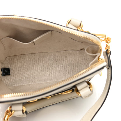 Gucci GG Supreme Monogram Azalea Calfskin Mini Horsebit 1955 Top Handle Bag Beige Ebony Mystic White 5 of 13