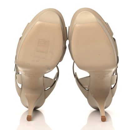 Saint Laurent Calfskin Tribute 75 Platform Sandals 41 Nude Powder 6 of 12