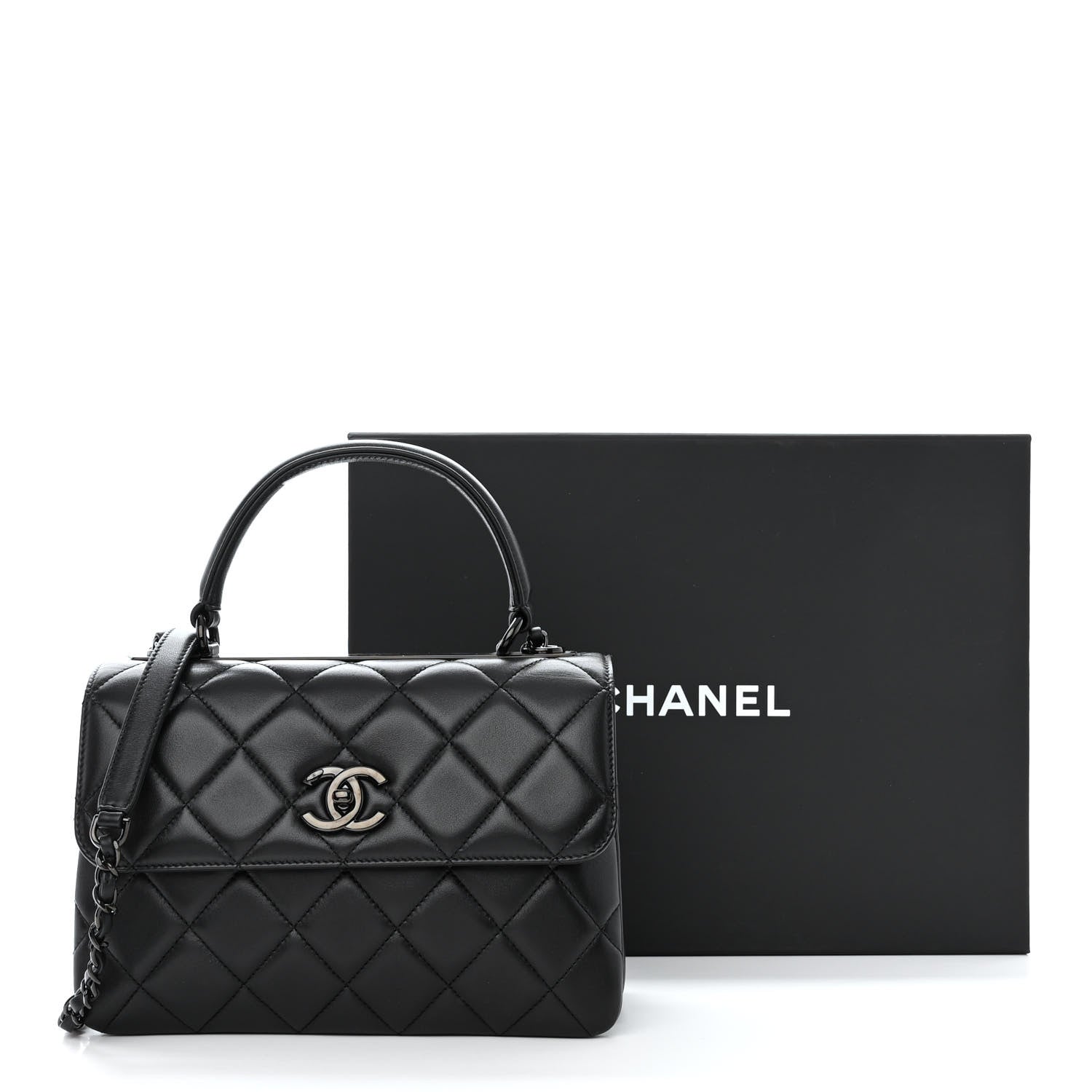 Chanel Lambskin Quilted Small Trendy CC Dual Handle Flap Bag So Black 11 of 11
