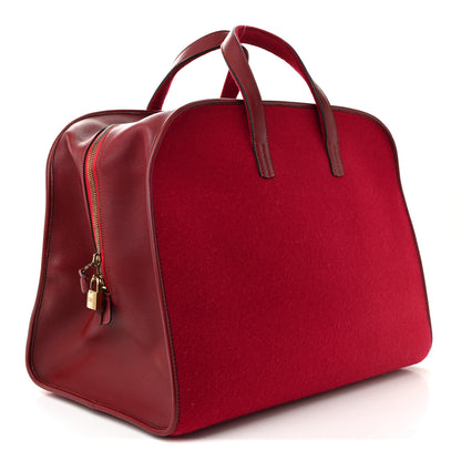 Hermes Felt Barenia Feu2Dou Travel Bag Rouge Vif Rouge H 2 of 10