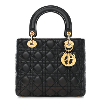 Christian Dior Lambskin Cannage Medium Lady Dior Black 1 of 12