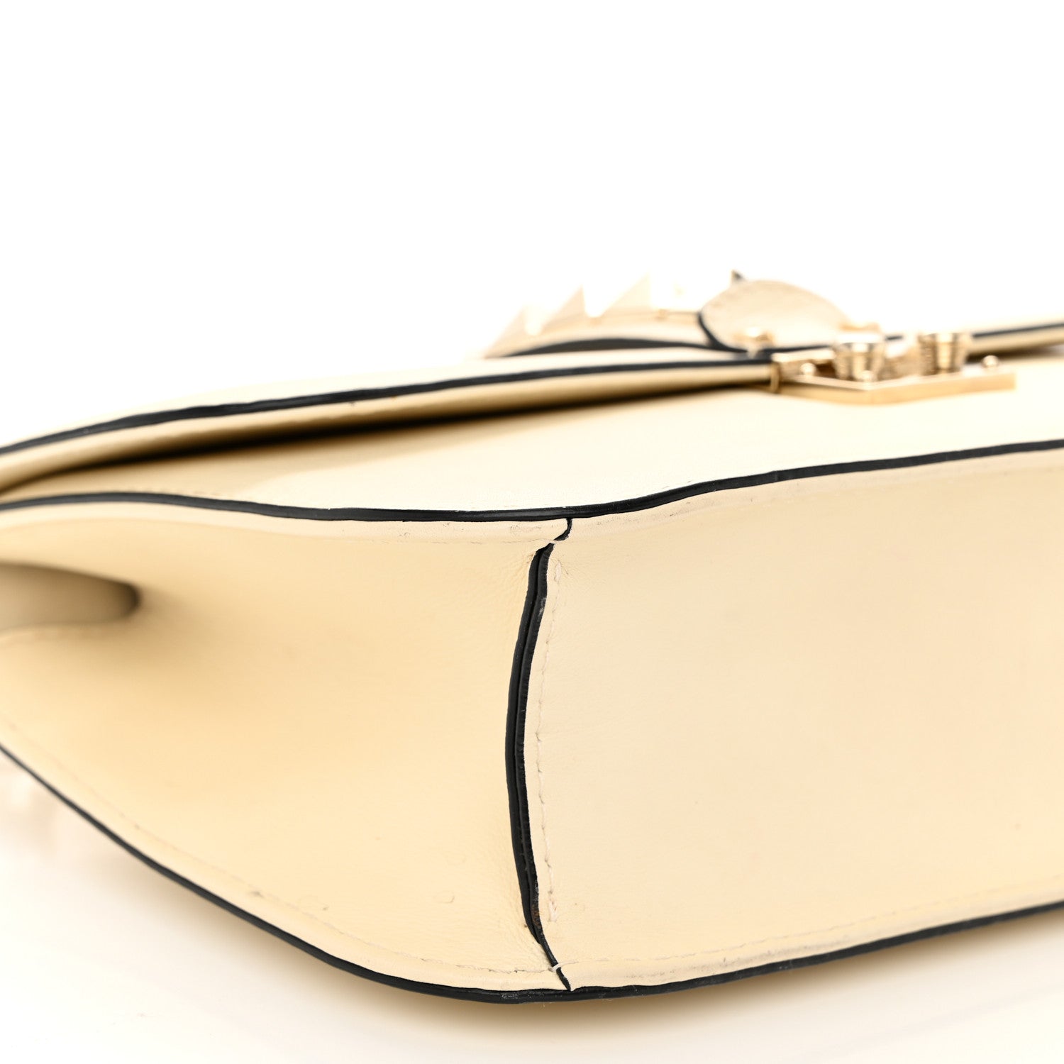 Valentino Garavani Vitello Medium Glam Lock Rockstud Flap Light Ivory 8 of 11