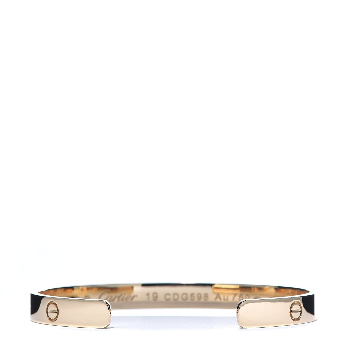 18K Yellow Gold LOVE Cuff Bracelet 19