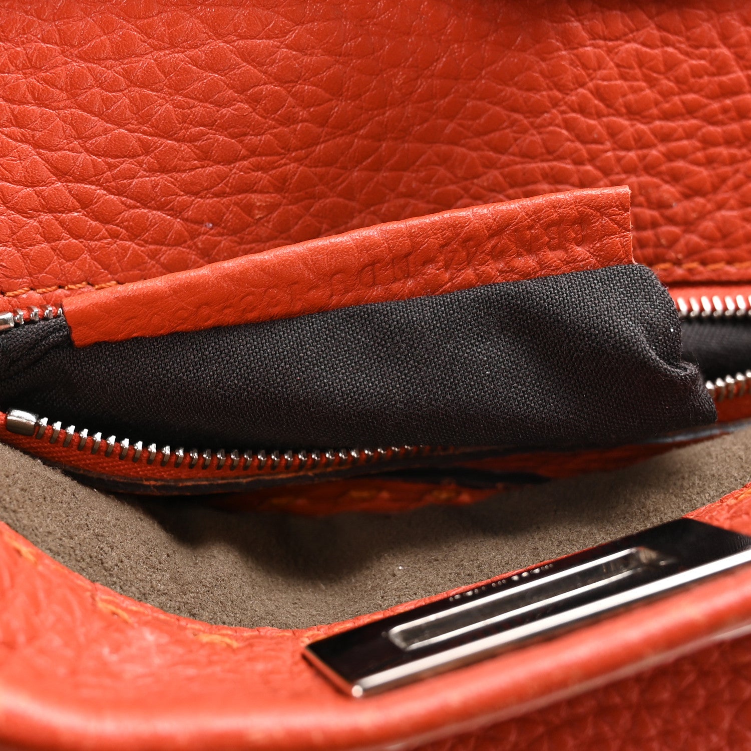 Fendi Cuoio Romano Selleria Mini Peekaboo Iconic Satchel Dark Orange 7 of 10