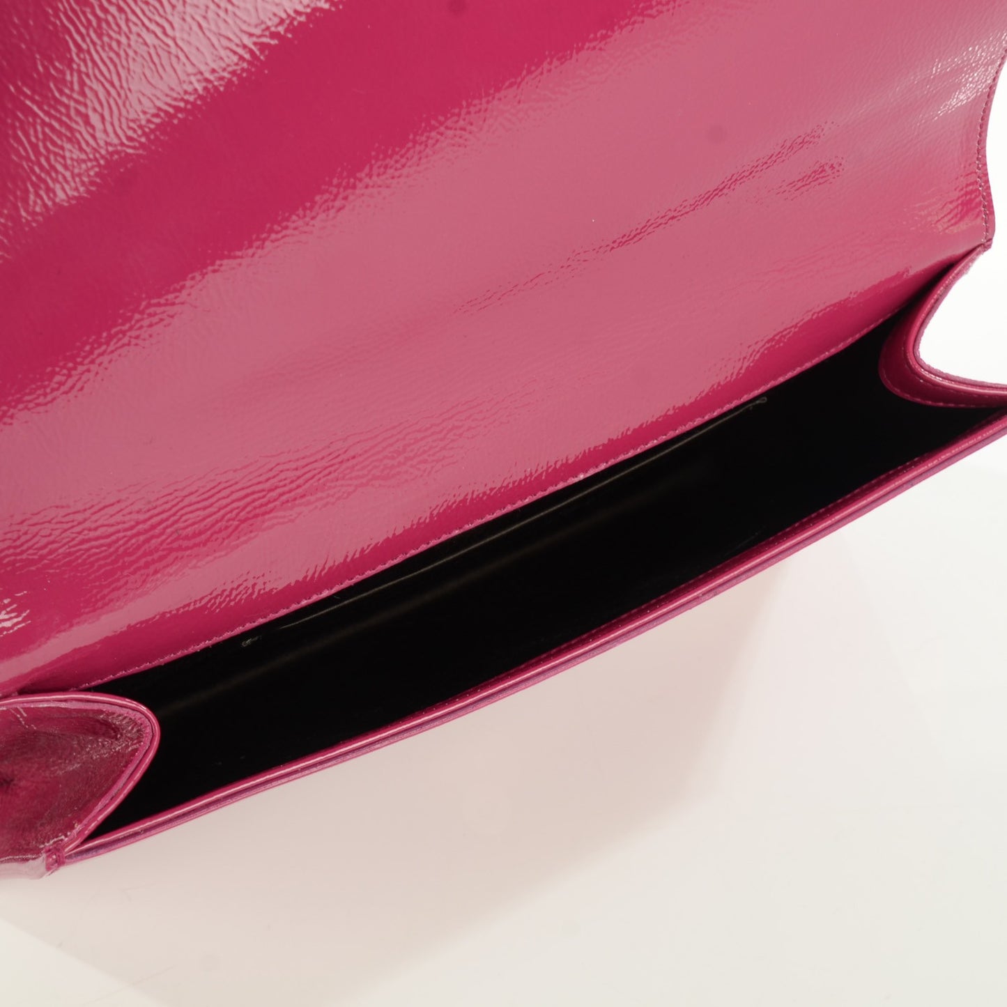 Textured Patent Monogram Large Belle De Jour Clutch Fuchsia