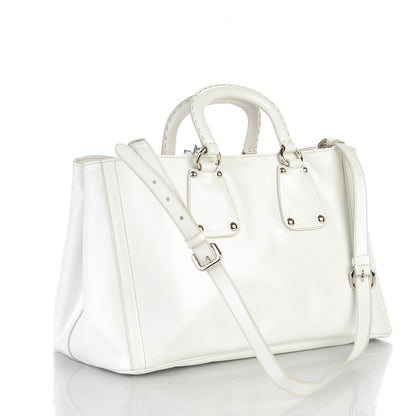 Prada Spazzolato Crystal Tote Talco 3 of 8