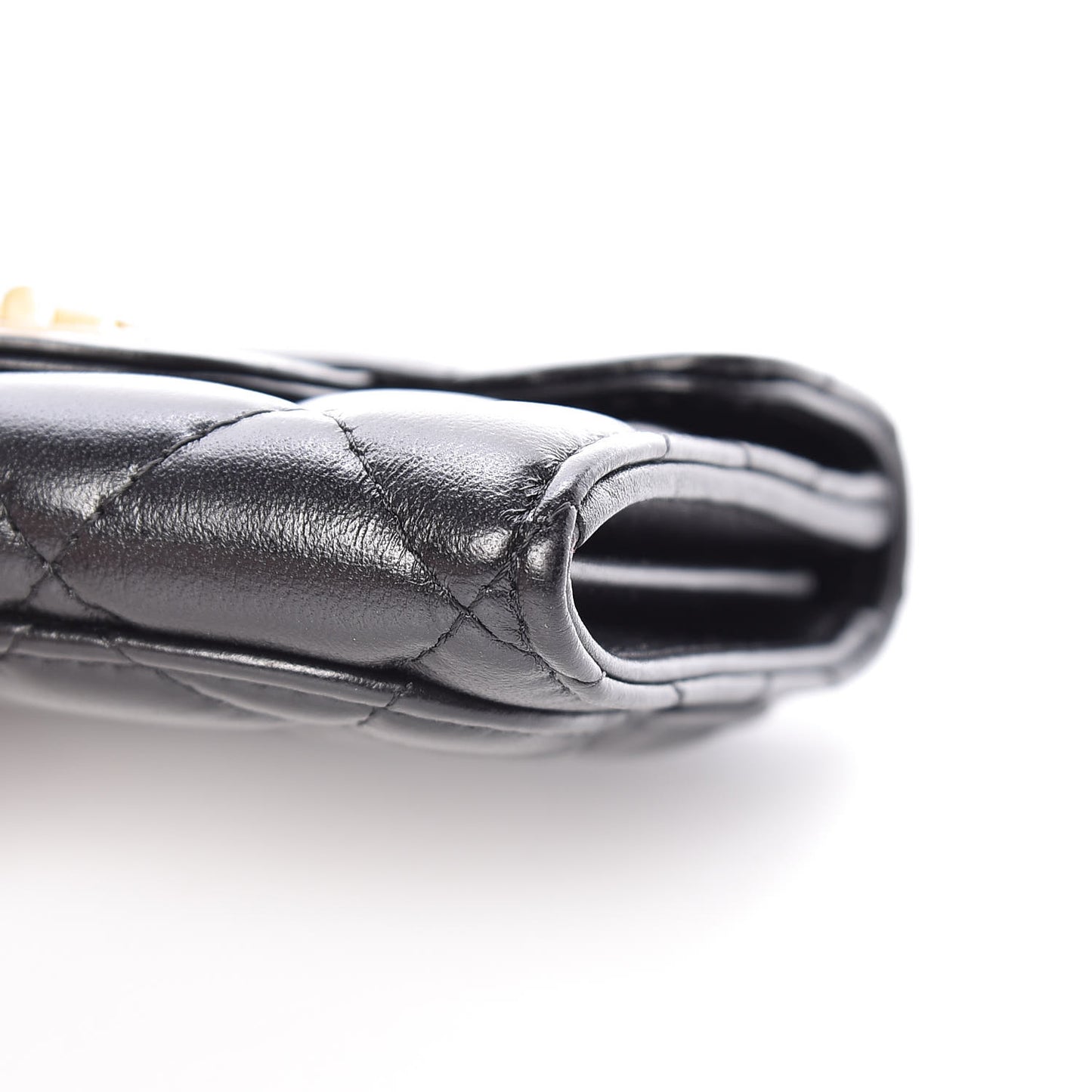 Aged Calfskin Quilted Reissue Flap Card Holder Wallet Black