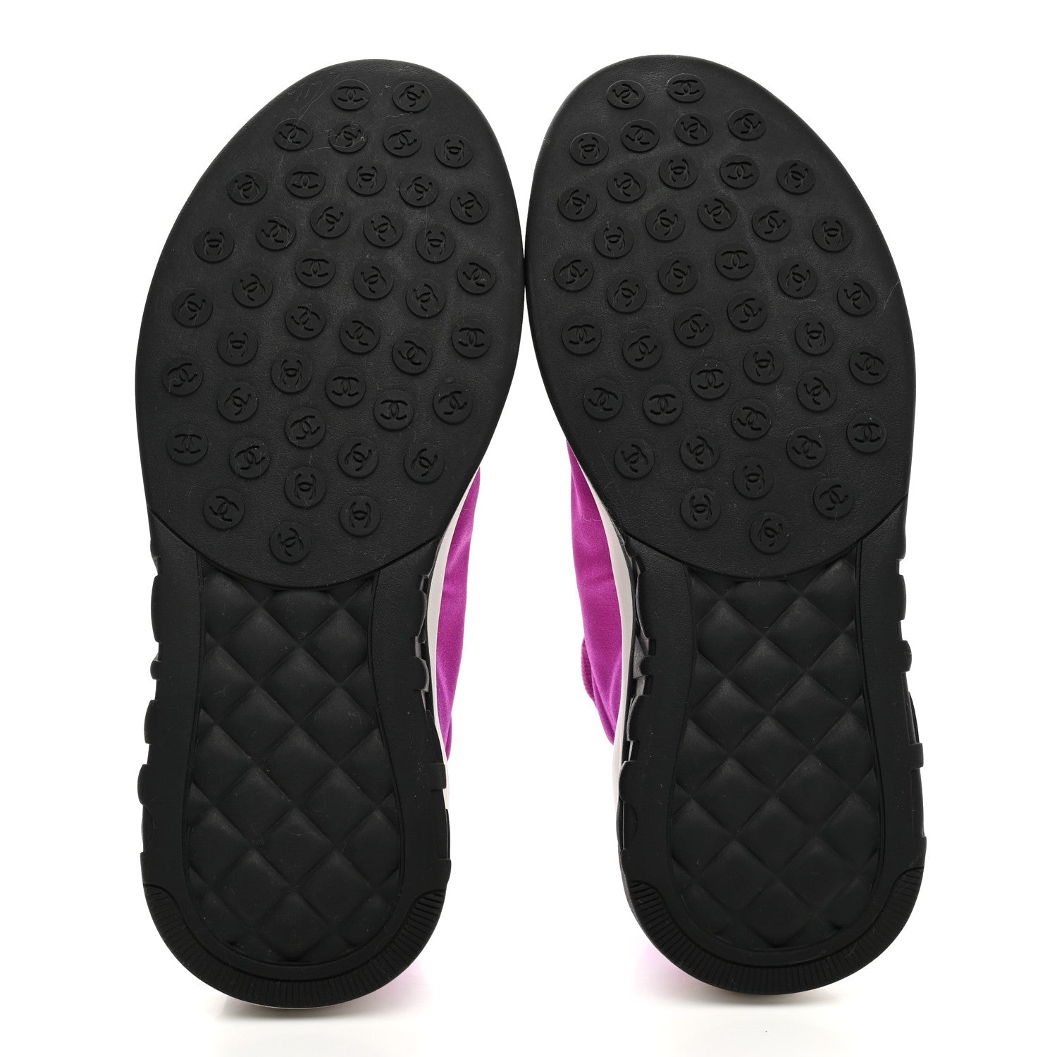 Chanel Lycra Fabric Womens CC Sneakers 36 Dark Pink 5 of 12