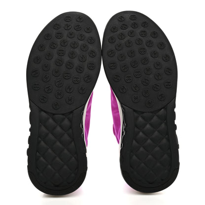 Chanel Lycra Fabric Womens CC Sneakers 36 Dark Pink 5 of 12