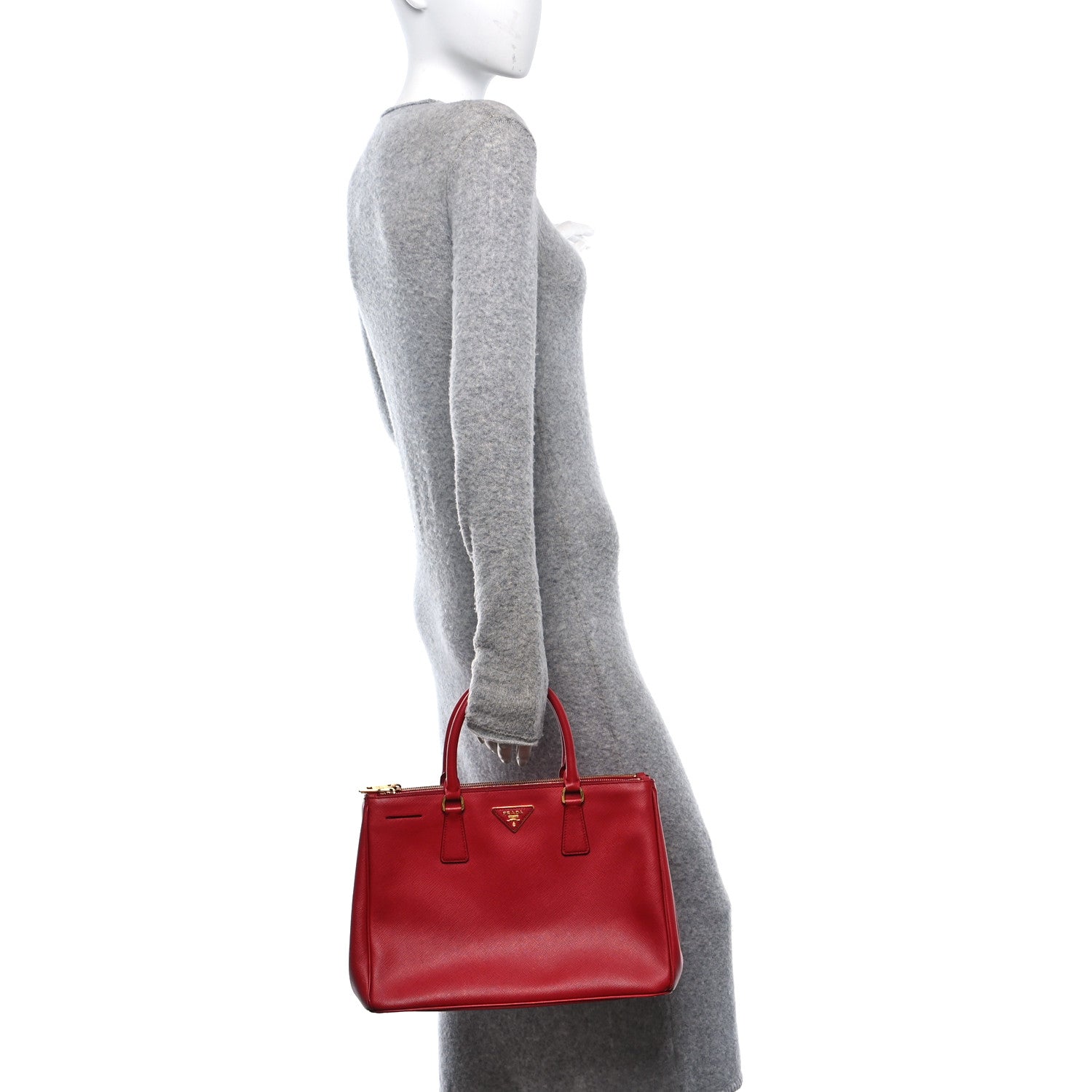 Prada Saffiano Medium Galleria Double Zip Tote Fuoco 2 of 9