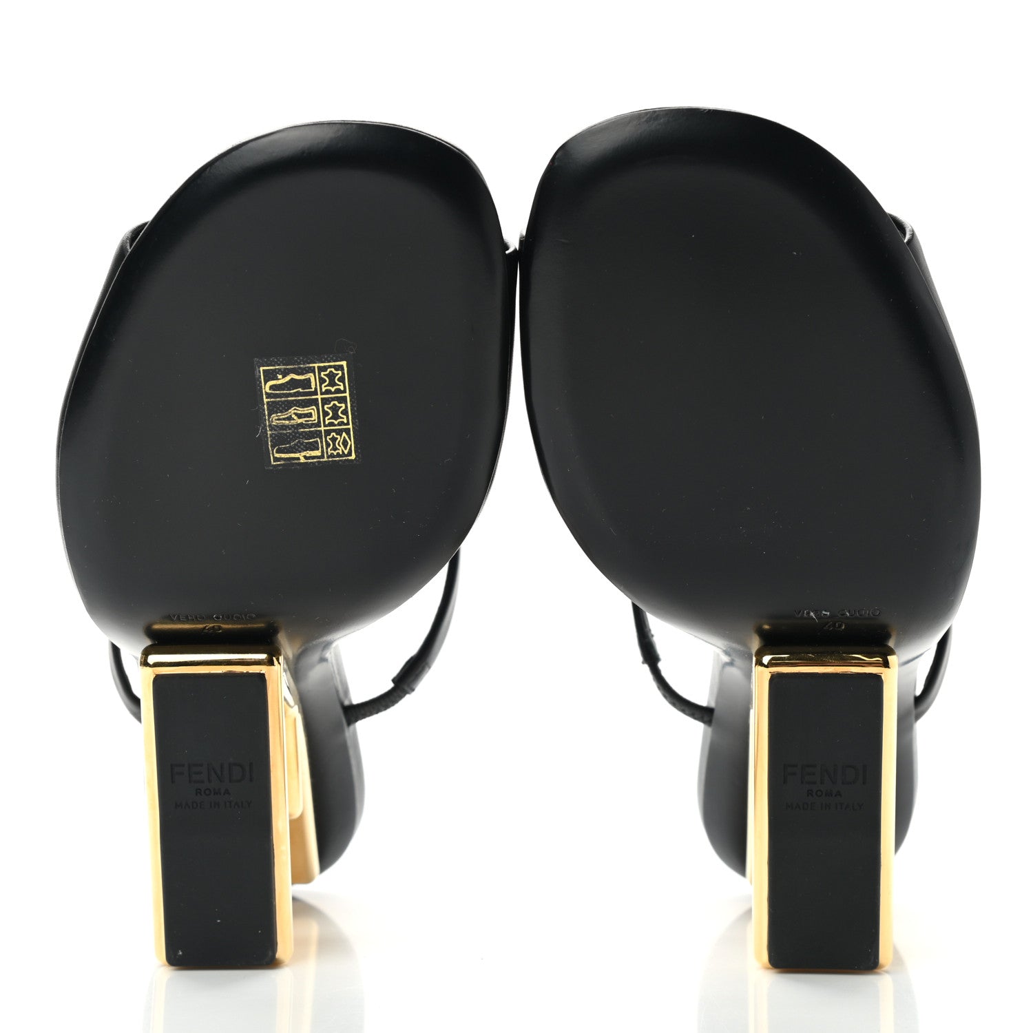 Fendi Calfskin Fendi First 95mm Slide Sandals 40 Black 5 of 8