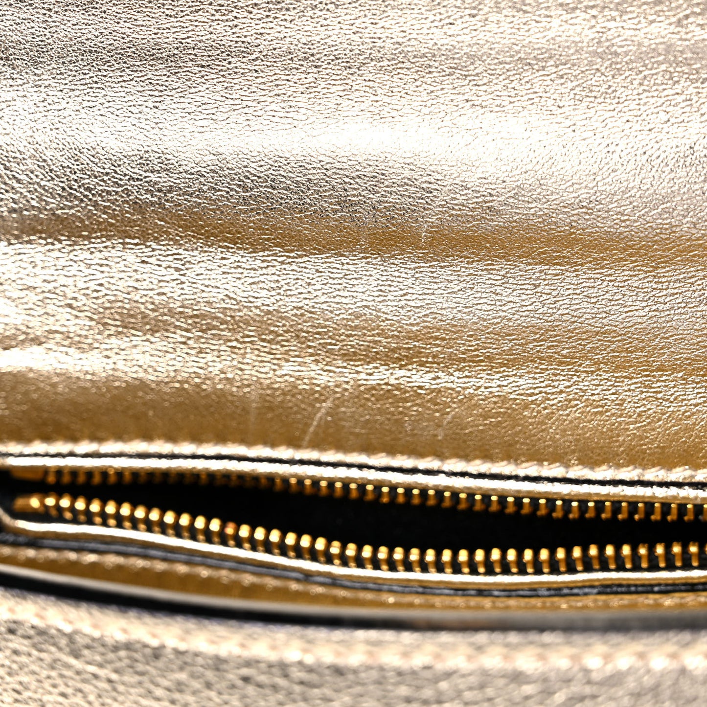 Metallic Goatskin Madras Top Handle Bag Gold