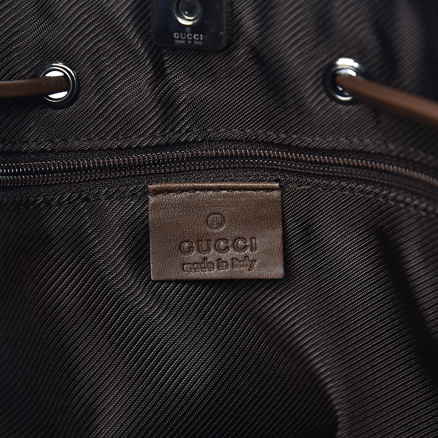 Gucci Monogram Drawstring Bag Brown 6 of 14