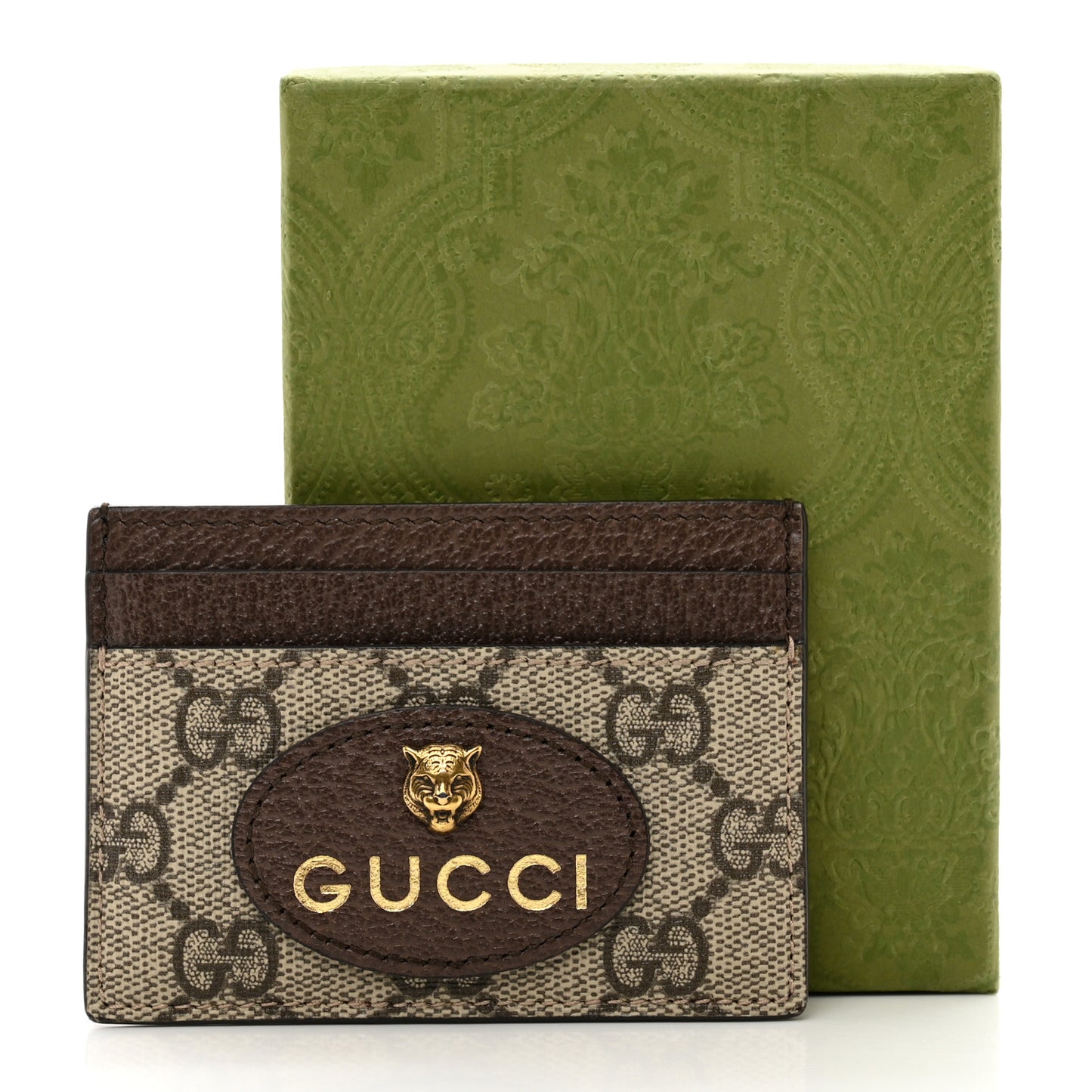 GG Supreme Monogram Neo Vintage Card Holder Beige Crop New Acero