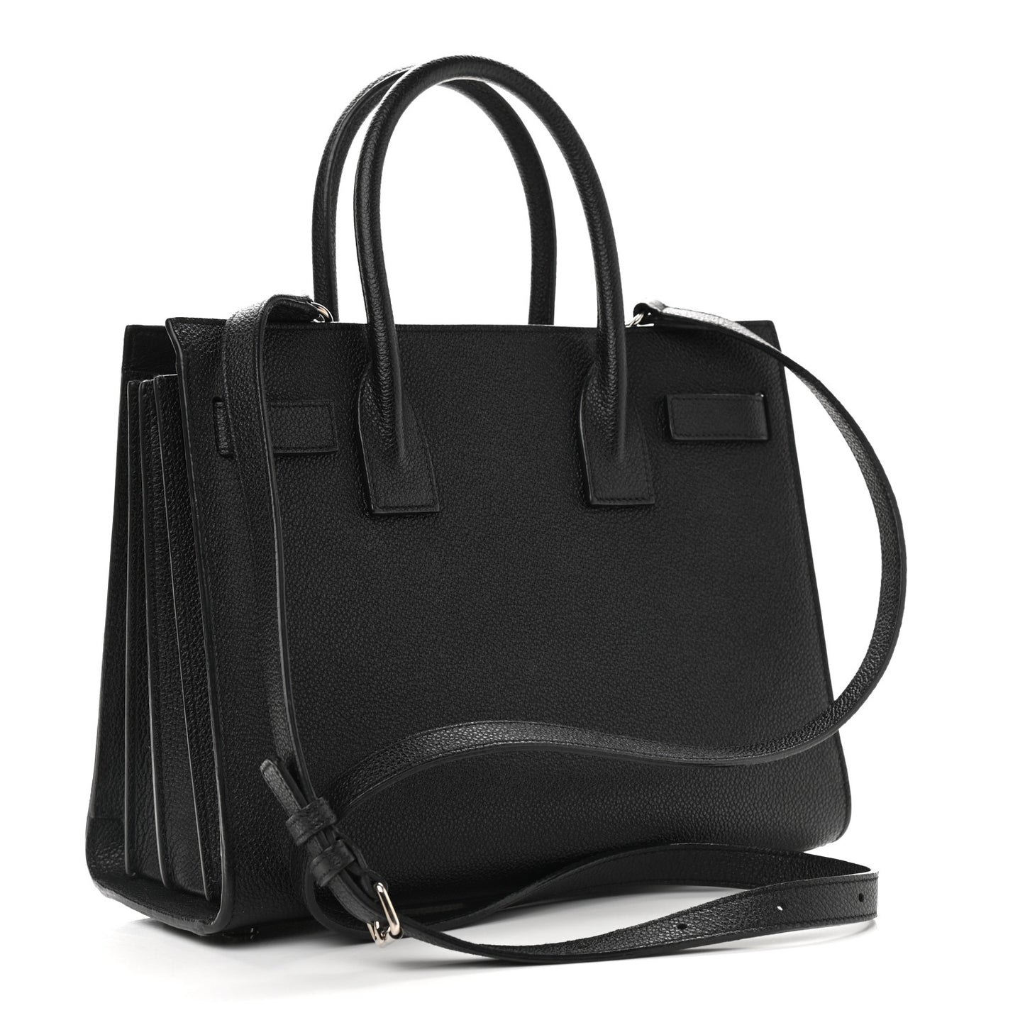 Grained Calfskin Baby Sac De Jour Black