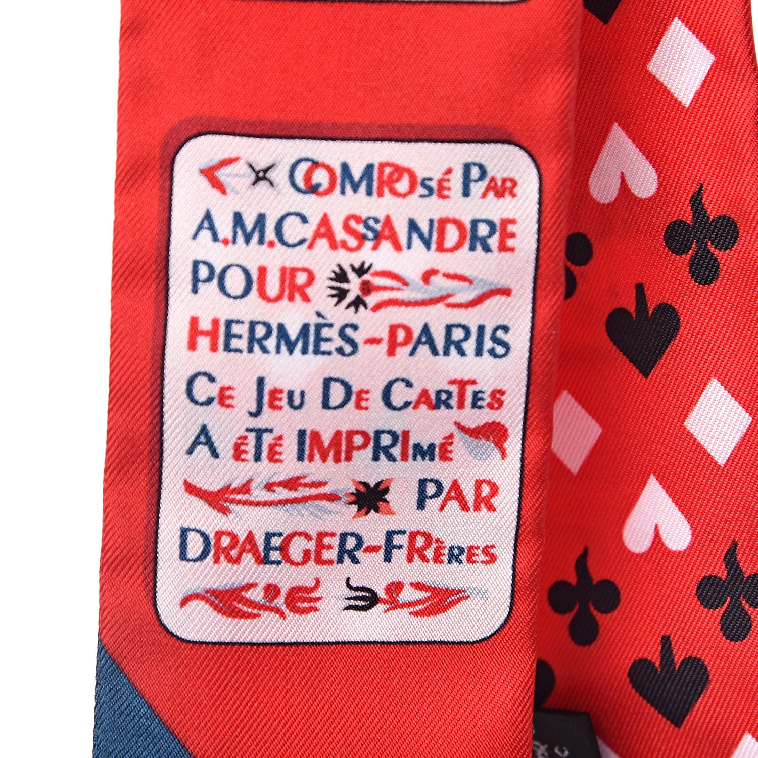 Hermes Silk Jeu de Cartes Twilly Rouge Black Ardoise 3 of 5