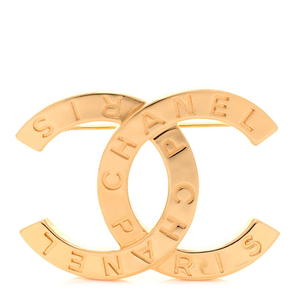 Chanel Metal Paris Button CC Large Brooch Gold 1 of 4