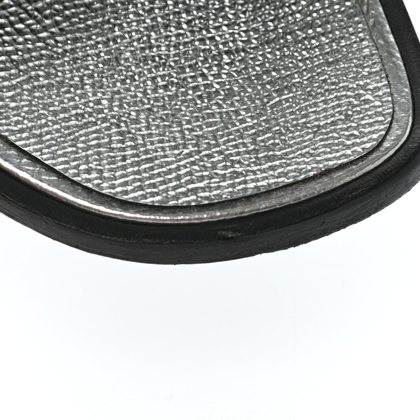 Metallic Epsom Oran Sandals 38.5 Gris Argente