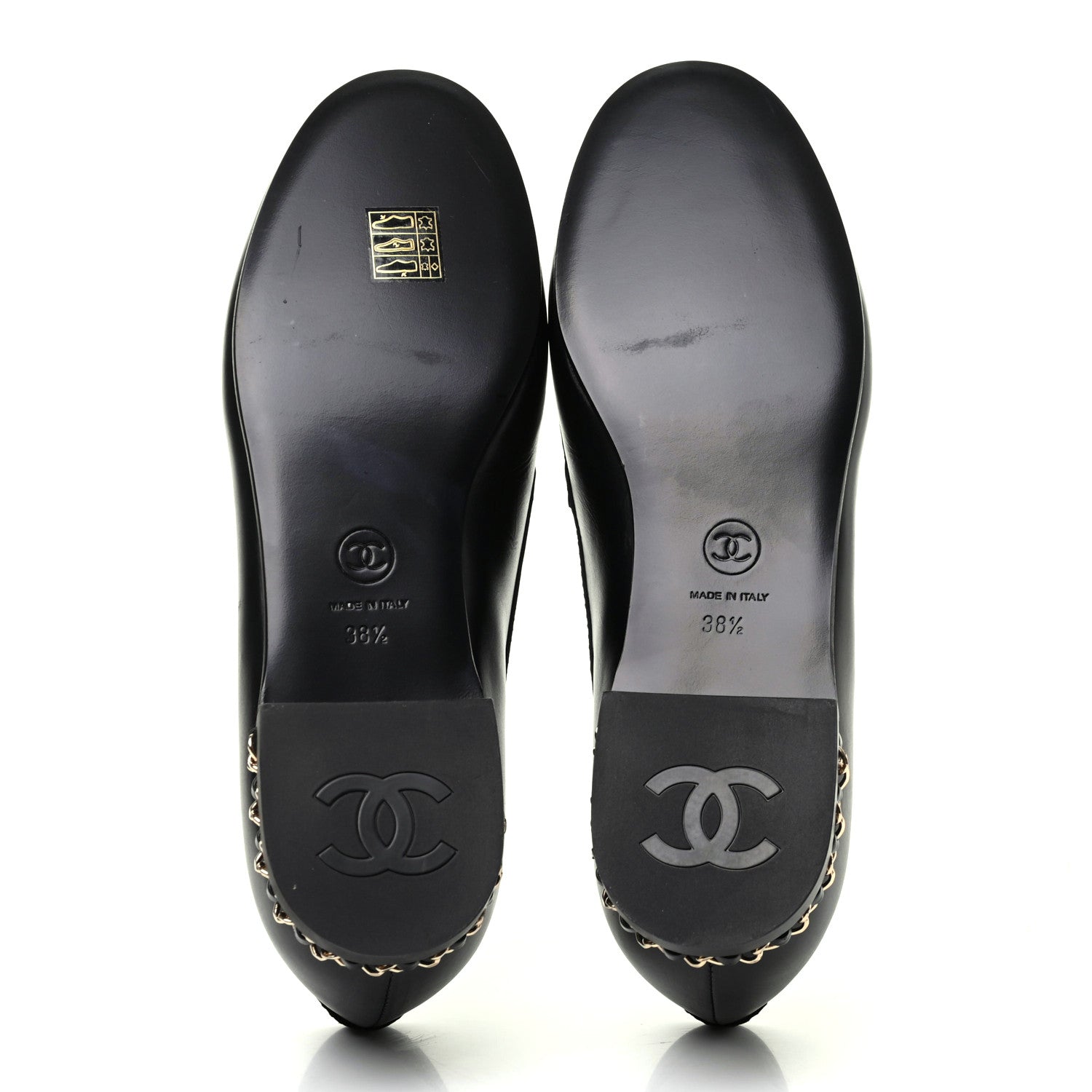 Chanel Calfskin CC Chain Mocassin Loafers 38.5 Black 5 of 9