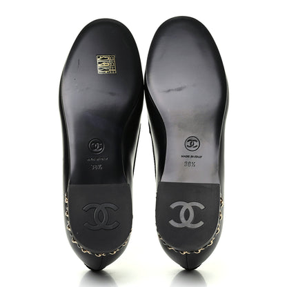 Chanel Calfskin CC Chain Mocassin Loafers 38.5 Black 5 of 9