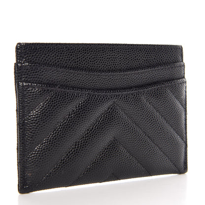 Chanel Iridescent Caviar Chevron Quilted Card Holder Black 3 of 8