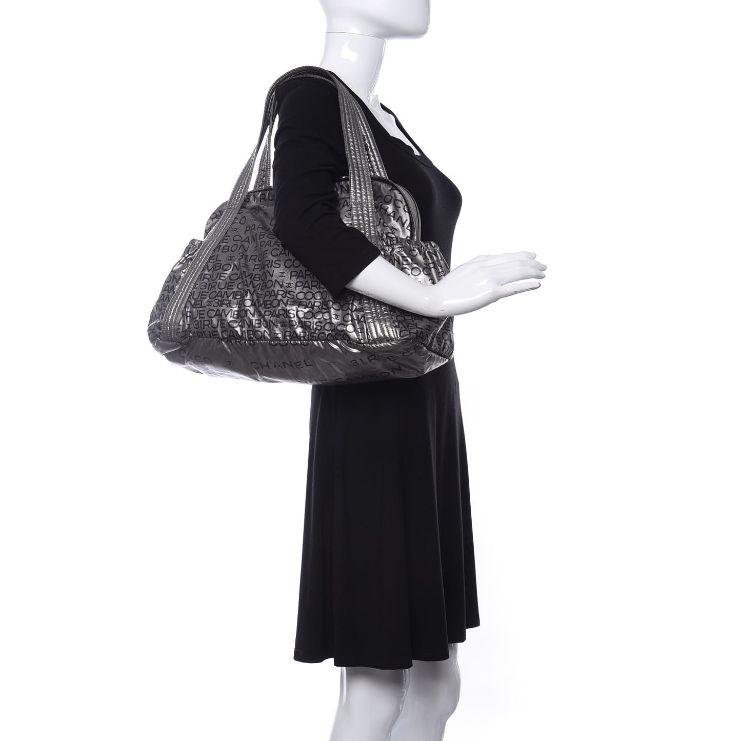 Lacquered Canvas Medium Unlimited Tote Argent Fonce