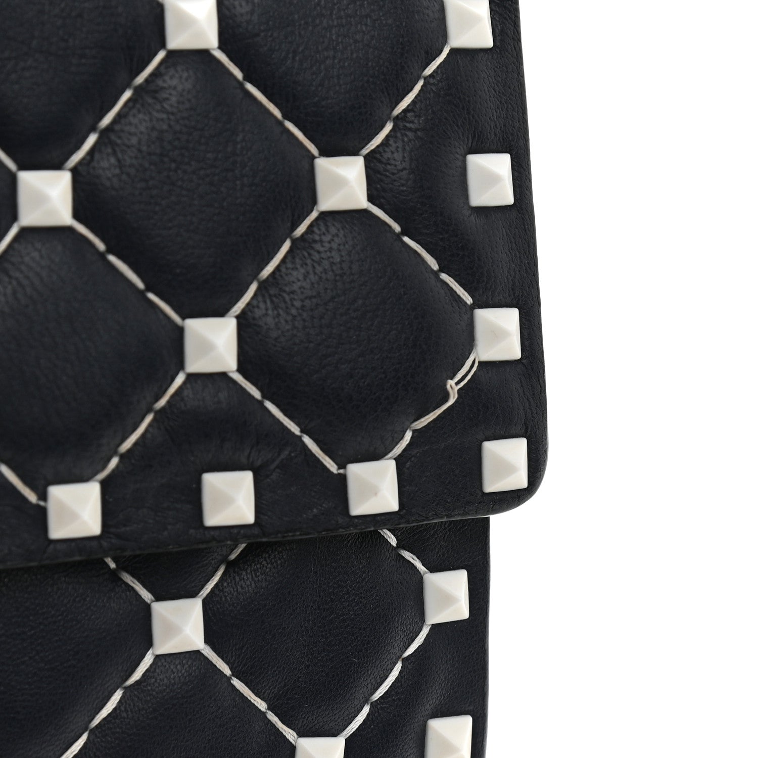 Valentino Garavani Lambskin Free Rockstud Spike Wallet On Chain Marine 12 of 12