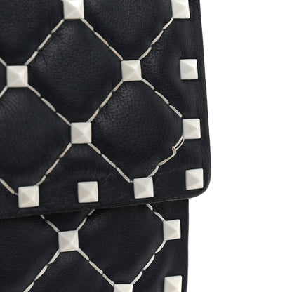 Valentino Garavani Lambskin Free Rockstud Spike Wallet On Chain Marine 12 of 12