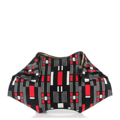Alexander McQueen Silk Geometric Print De Manta Clutch Black 1 of 7